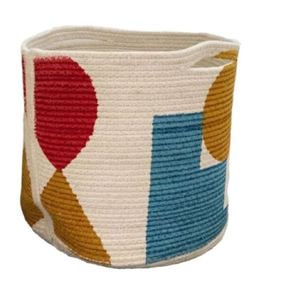 GEOMETRIC BUCKET BASKET IN MULTI - Picture 2 of 4